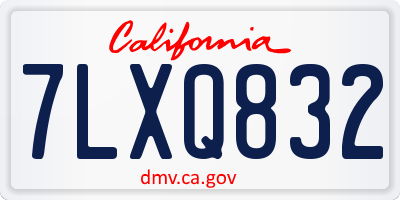 CA license plate 7LXQ832