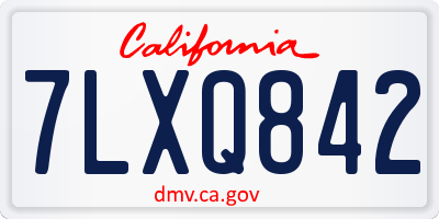 CA license plate 7LXQ842