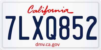 CA license plate 7LXQ852