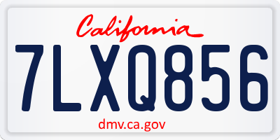 CA license plate 7LXQ856