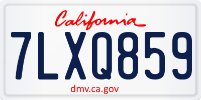 CA license plate 7LXQ859
