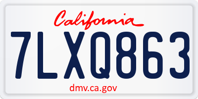 CA license plate 7LXQ863
