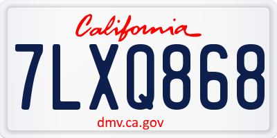 CA license plate 7LXQ868