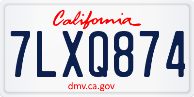 CA license plate 7LXQ874