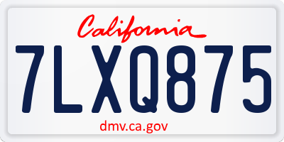 CA license plate 7LXQ875