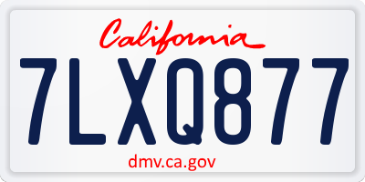 CA license plate 7LXQ877