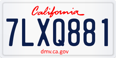 CA license plate 7LXQ881