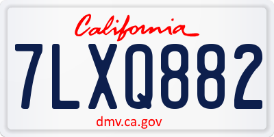CA license plate 7LXQ882