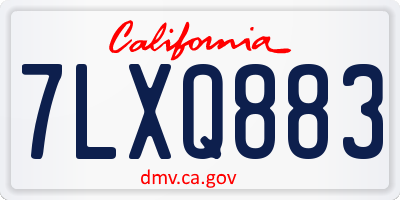 CA license plate 7LXQ883