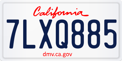 CA license plate 7LXQ885