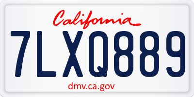 CA license plate 7LXQ889