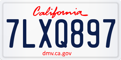 CA license plate 7LXQ897