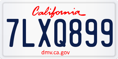 CA license plate 7LXQ899