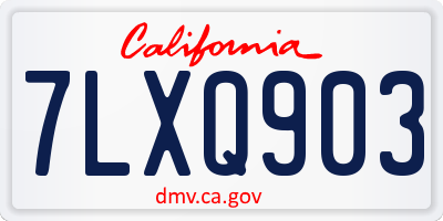 CA license plate 7LXQ903