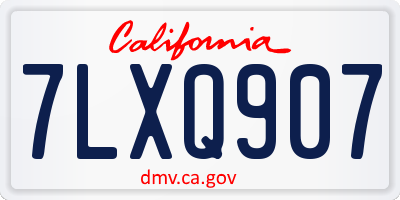 CA license plate 7LXQ907