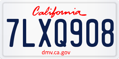 CA license plate 7LXQ908
