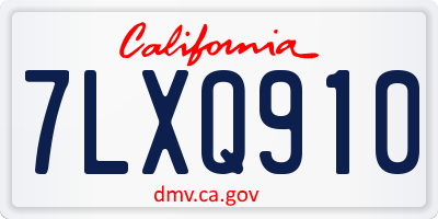 CA license plate 7LXQ910