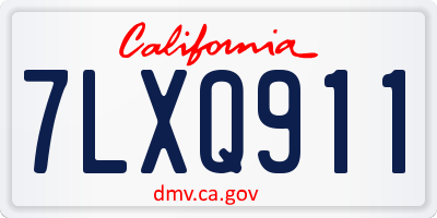 CA license plate 7LXQ911
