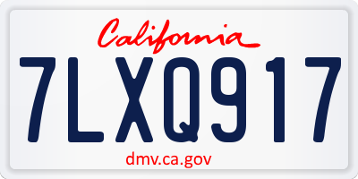 CA license plate 7LXQ917