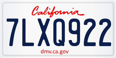 CA license plate 7LXQ922