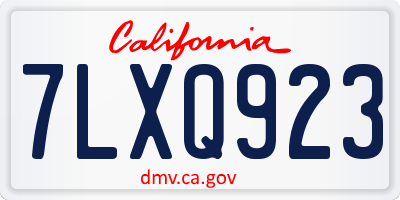 CA license plate 7LXQ923
