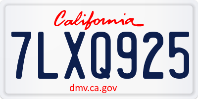 CA license plate 7LXQ925