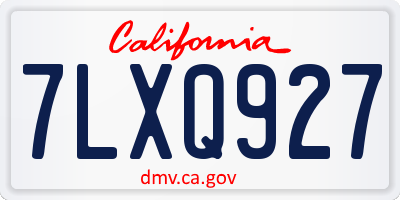 CA license plate 7LXQ927