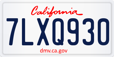 CA license plate 7LXQ930