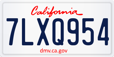CA license plate 7LXQ954