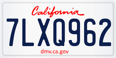 CA license plate 7LXQ962