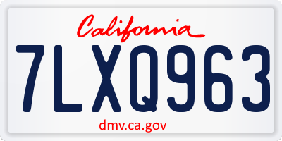 CA license plate 7LXQ963