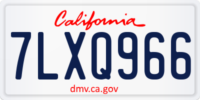 CA license plate 7LXQ966
