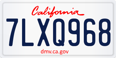 CA license plate 7LXQ968