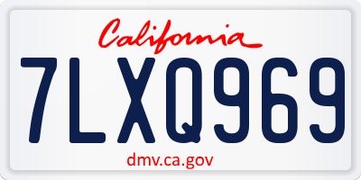 CA license plate 7LXQ969