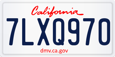 CA license plate 7LXQ970