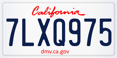 CA license plate 7LXQ975