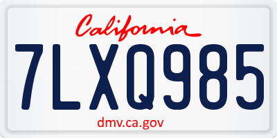 CA license plate 7LXQ985