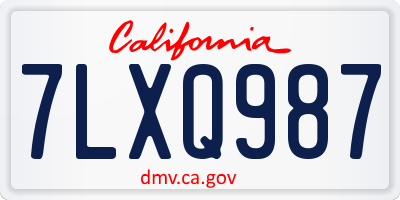 CA license plate 7LXQ987
