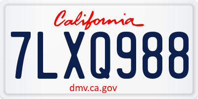 CA license plate 7LXQ988