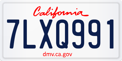 CA license plate 7LXQ991