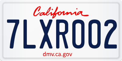 CA license plate 7LXR002