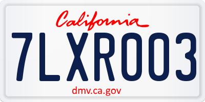 CA license plate 7LXR003