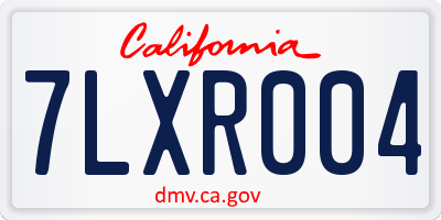 CA license plate 7LXR004