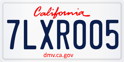 CA license plate 7LXR005