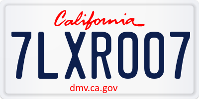CA license plate 7LXR007