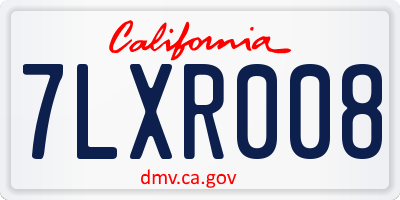 CA license plate 7LXR008