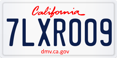 CA license plate 7LXR009
