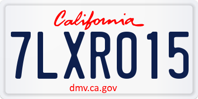 CA license plate 7LXR015