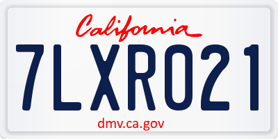 CA license plate 7LXR021