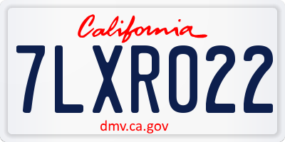 CA license plate 7LXR022